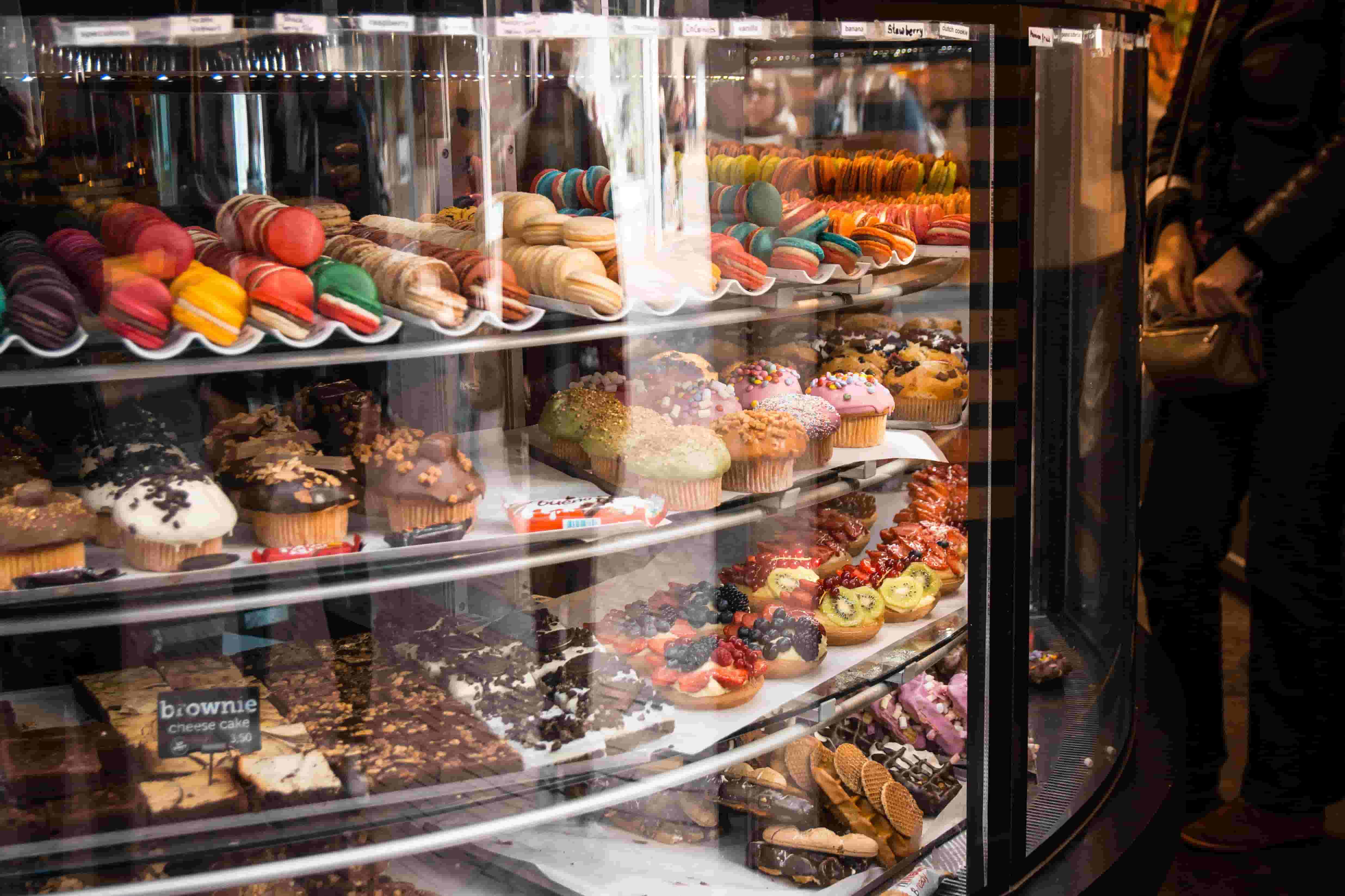 Pennsylvania bakery display case of fresh bread and pastries